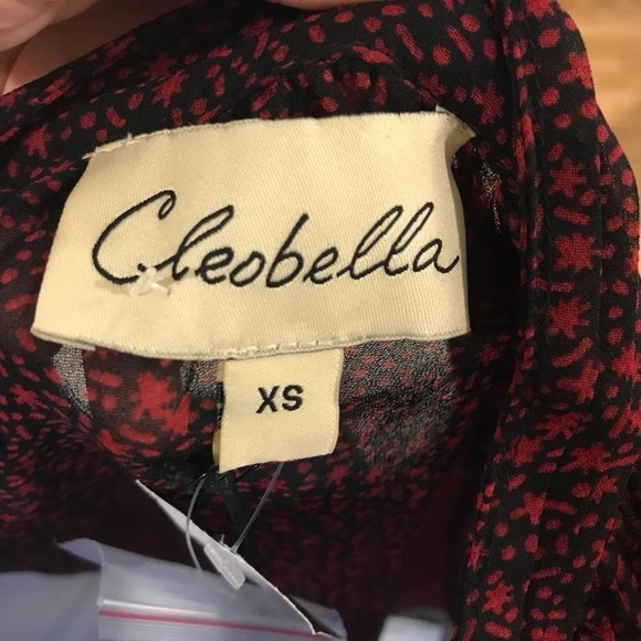 Cleobella Richie Button Down Sheer Red Blouse XS - Picture 8 of 16